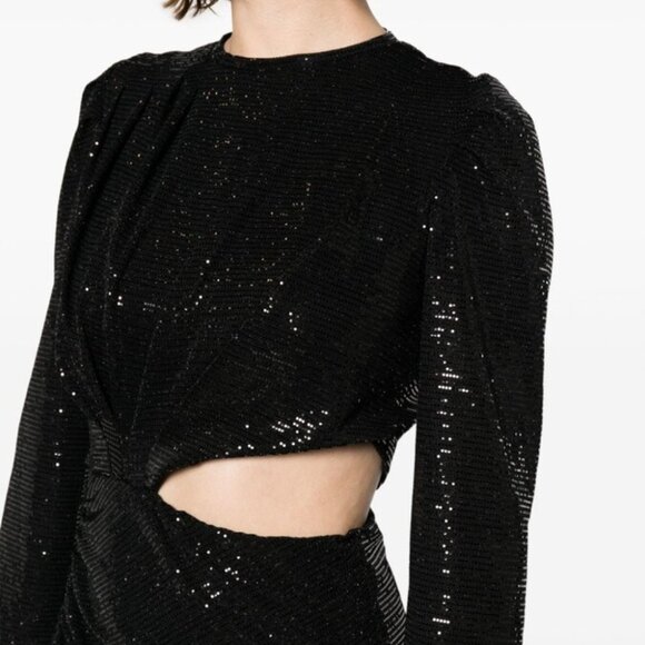 SANDRO Saby Sequin Waist Cutout Minidress 2 - Picture 5 of 16